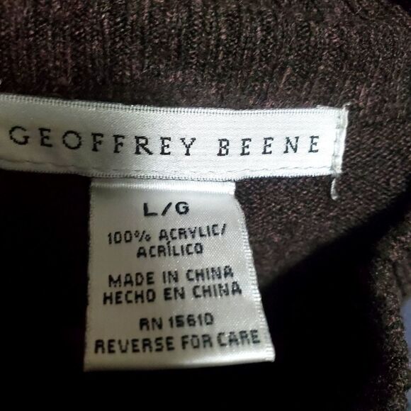 Geoffrey Beene Men's Pullover Brown Sweater Size L - Picture 9 of 9